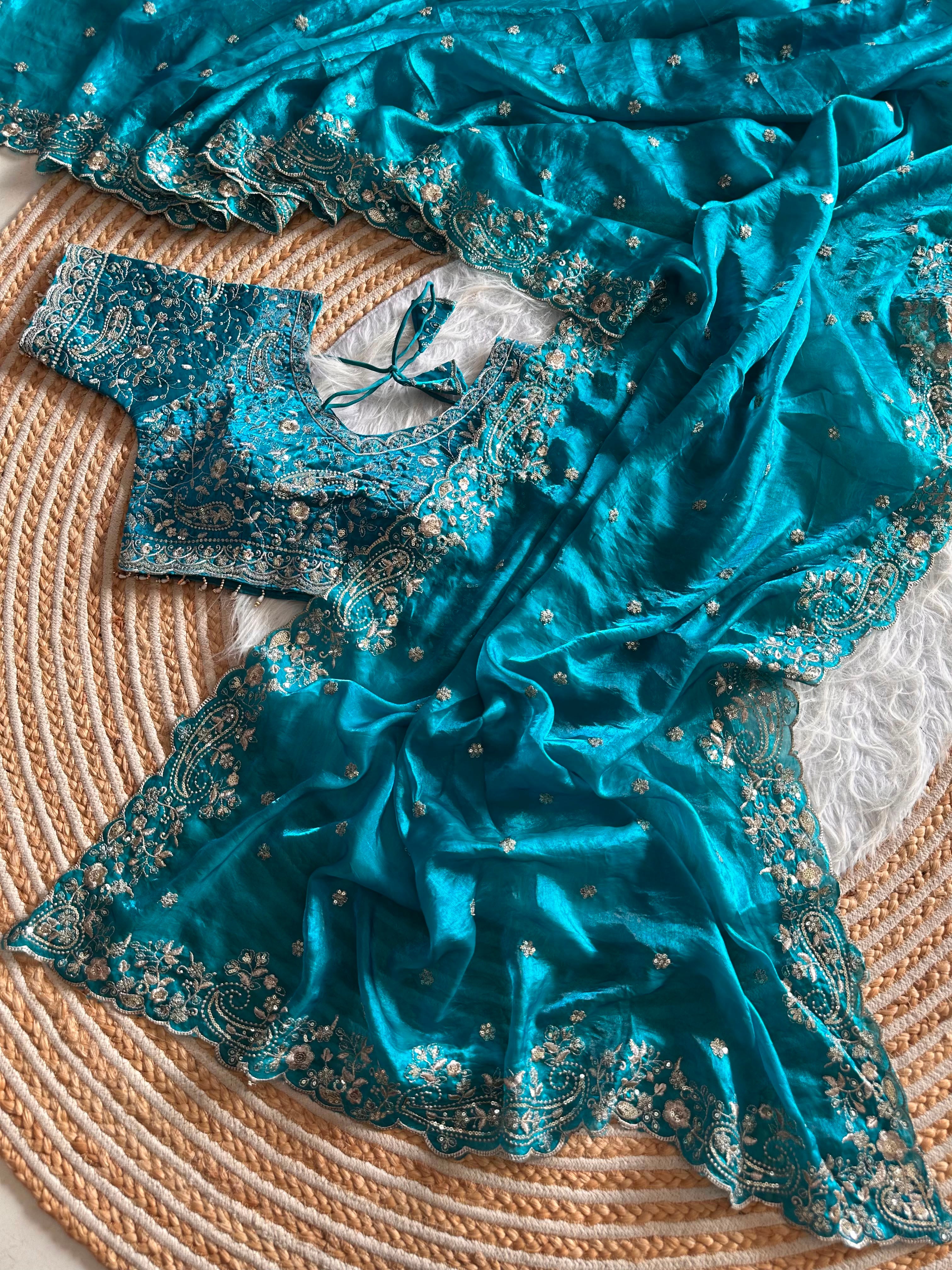 Exclusive pure soft fandy satin silk saree