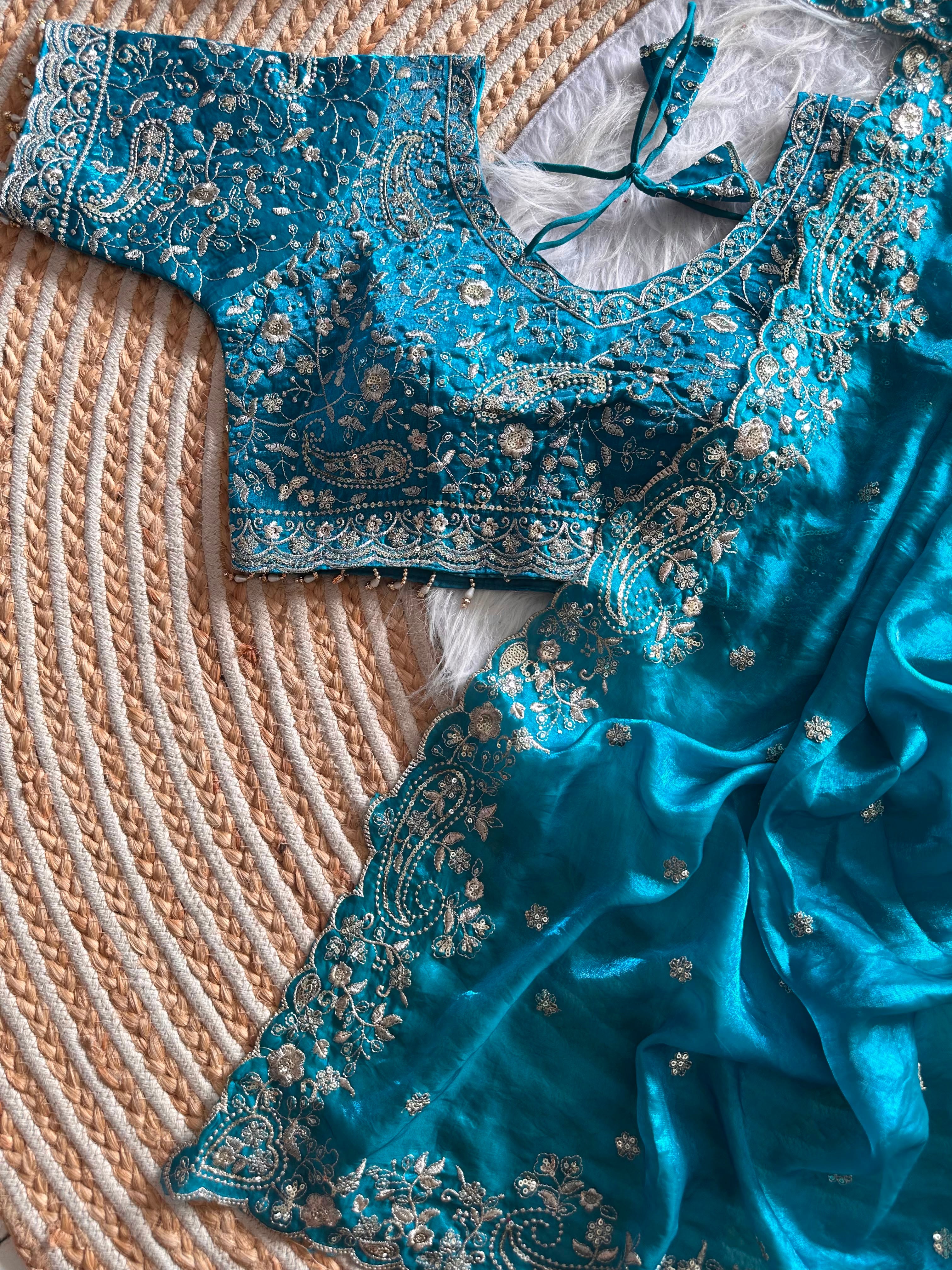 Exclusive pure soft fandy satin silk saree