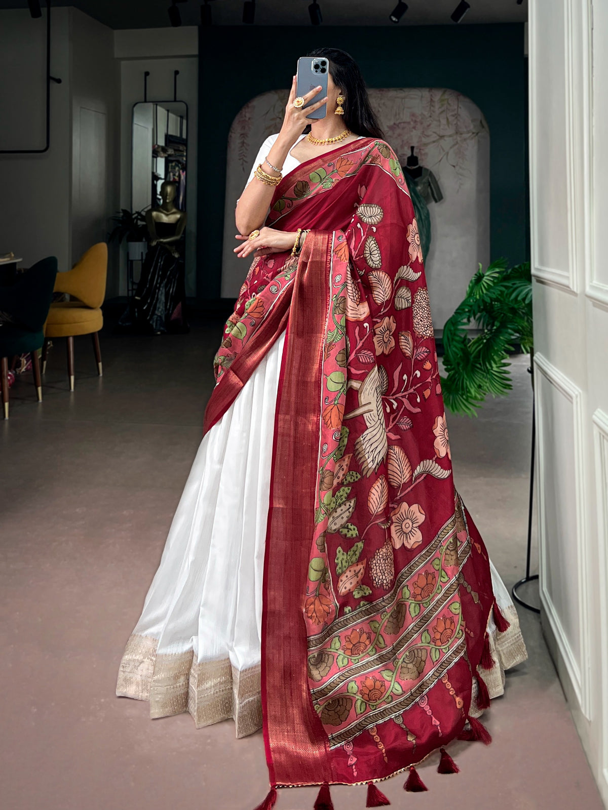 Poly Kanjivaram with Tradition Zari Weaving Border Lehenga Choli