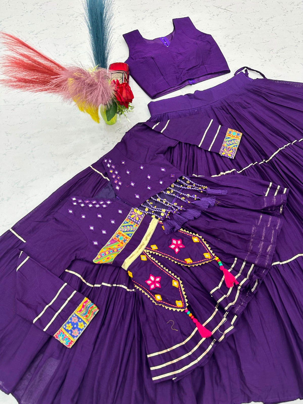 Navratri hand Work Lehenga
