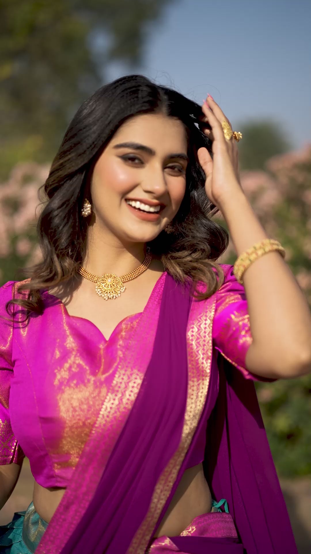 Kanchipuram Zari Weaving Work Lehenga Choli