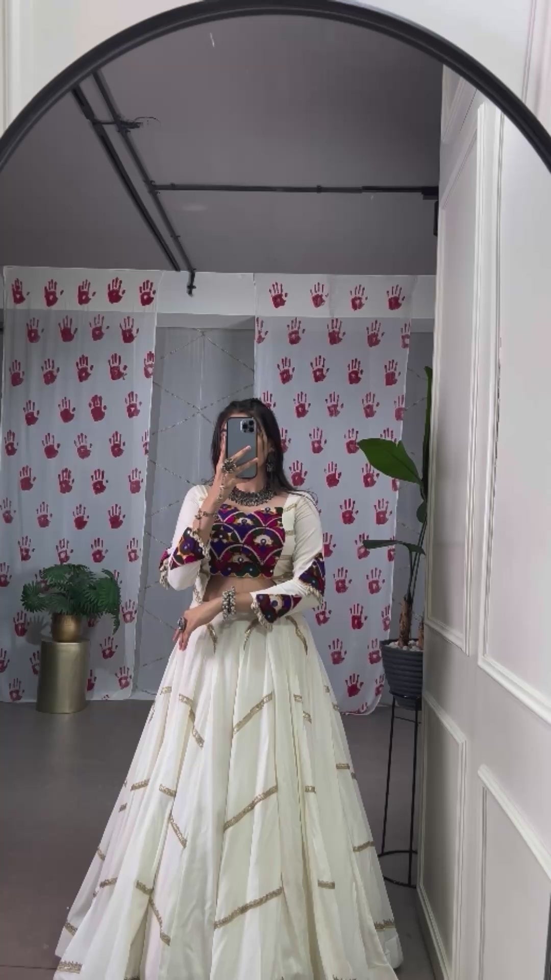 Crafted for Garba, Styled with Mirror Work.