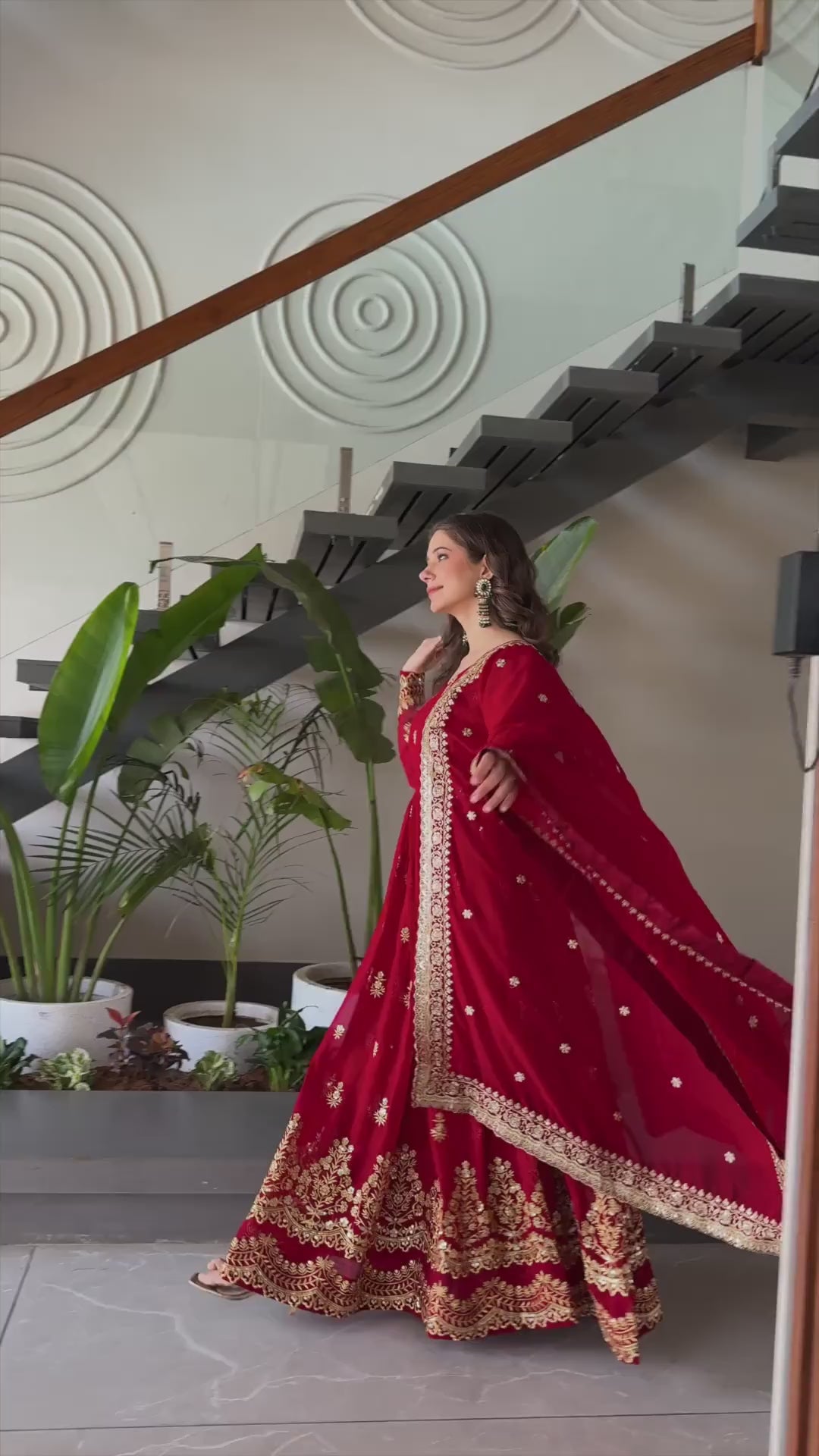 Designer Readymade Gown Dupatta