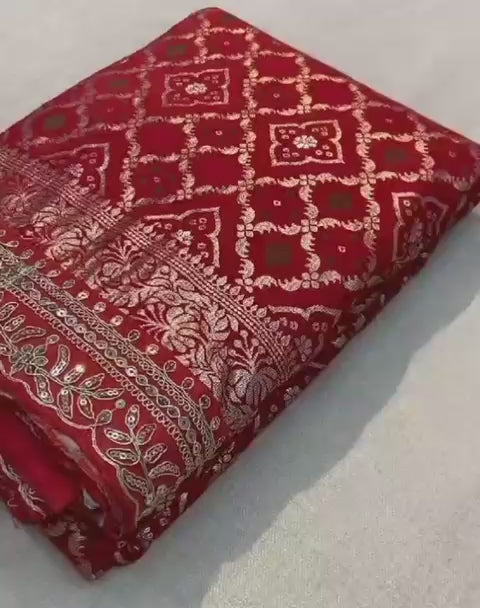 Pure Soft Russian Bandhej Silk Pattu Saree
