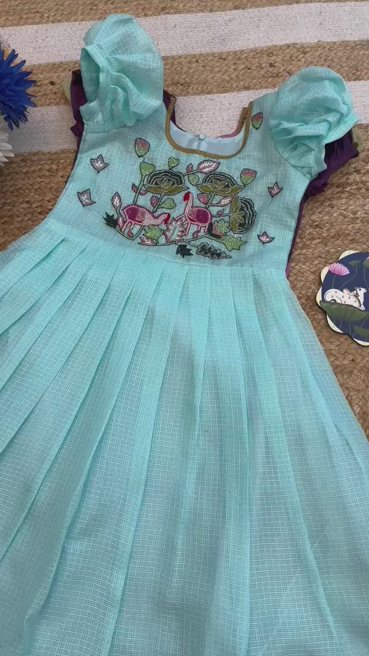 Kota Checks Kids Gown