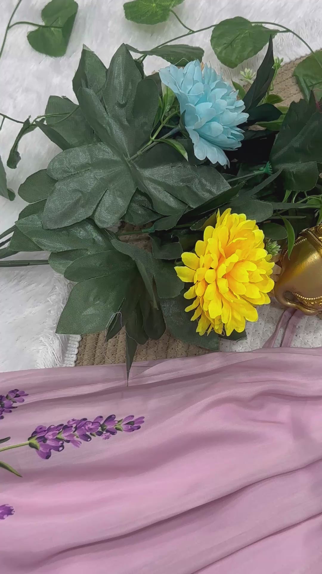 Kids Lehenga Choli with Floral Prints & Pleated Flare