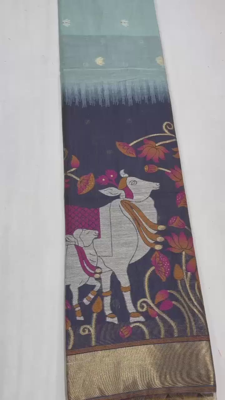 Soft Muga Cotton saree