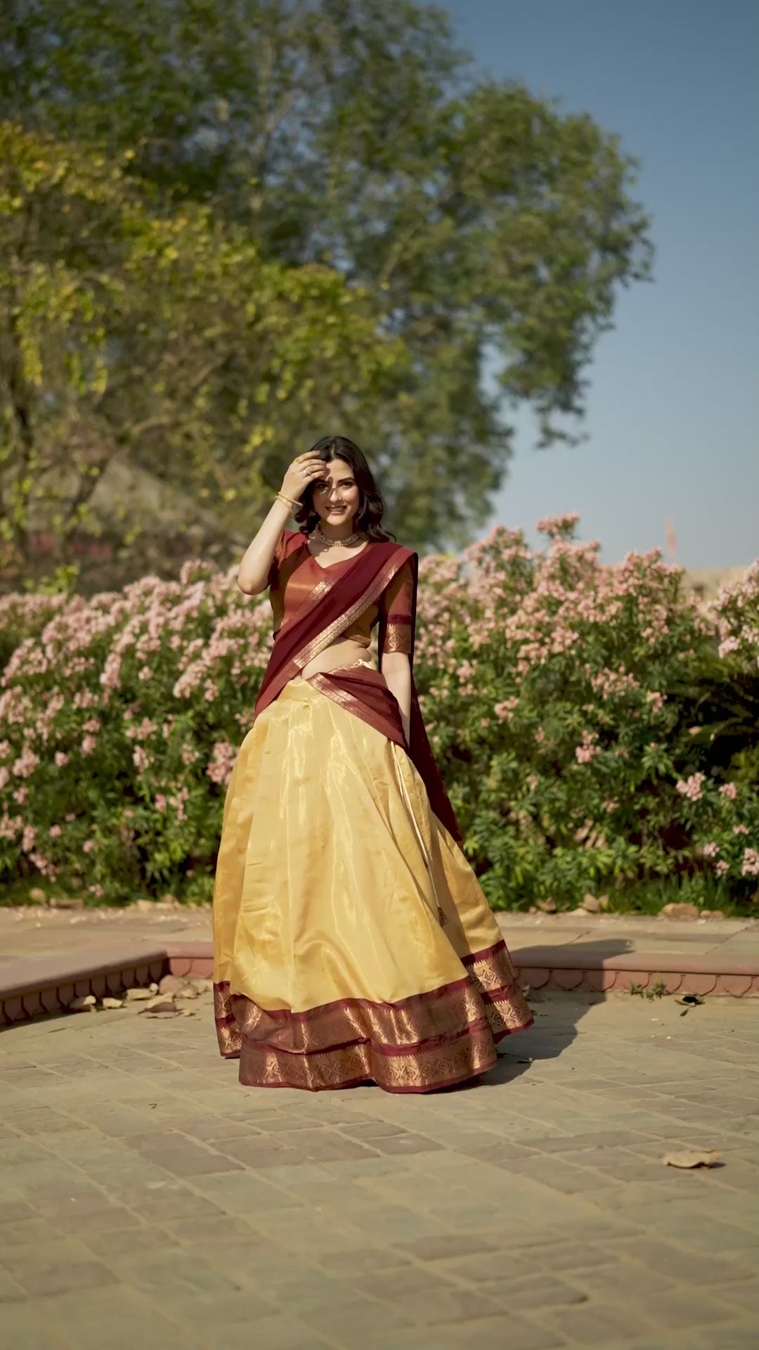 Kanchipuram Zari Weaving Work Lehenga Choli