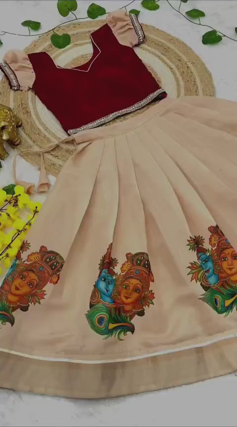 Soft Satin Kids Lehenga Set