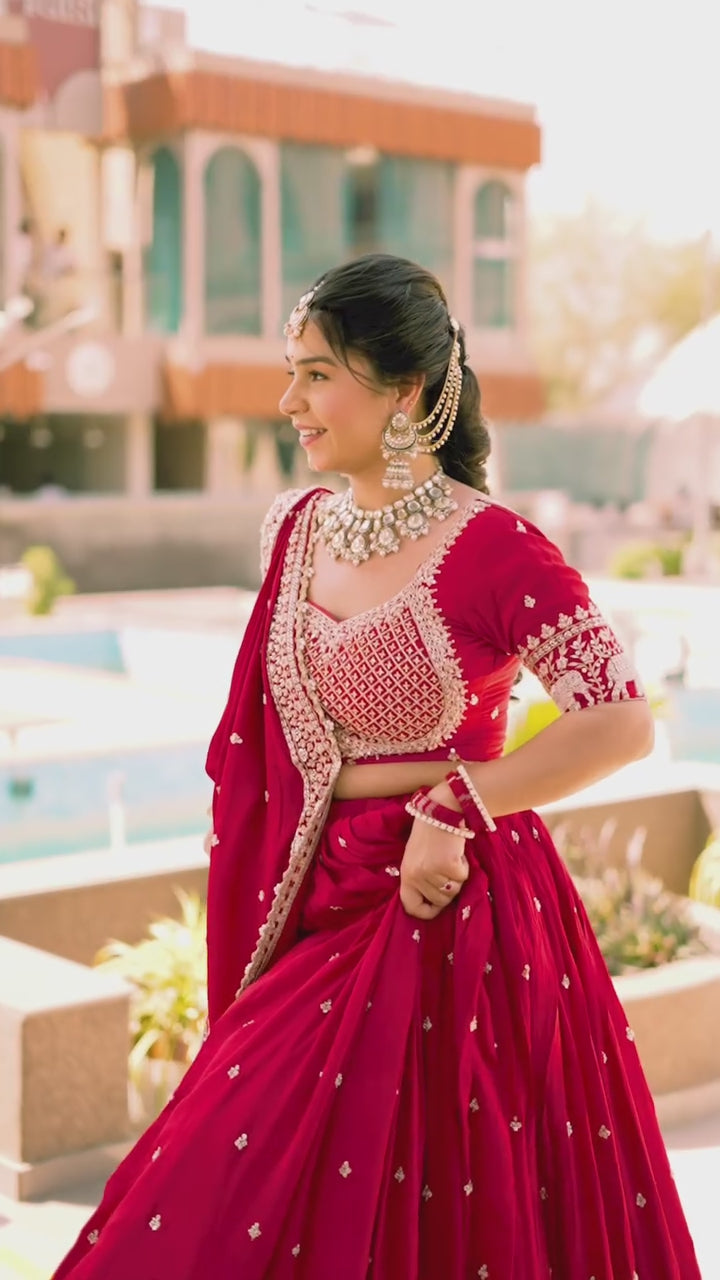 Fox Georgette Heavy Embroidery Thread & Sequence Work Lehenga Choli