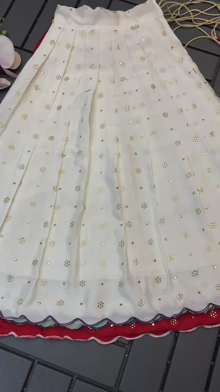 Soft Chinnon Silk Kids Lehenga