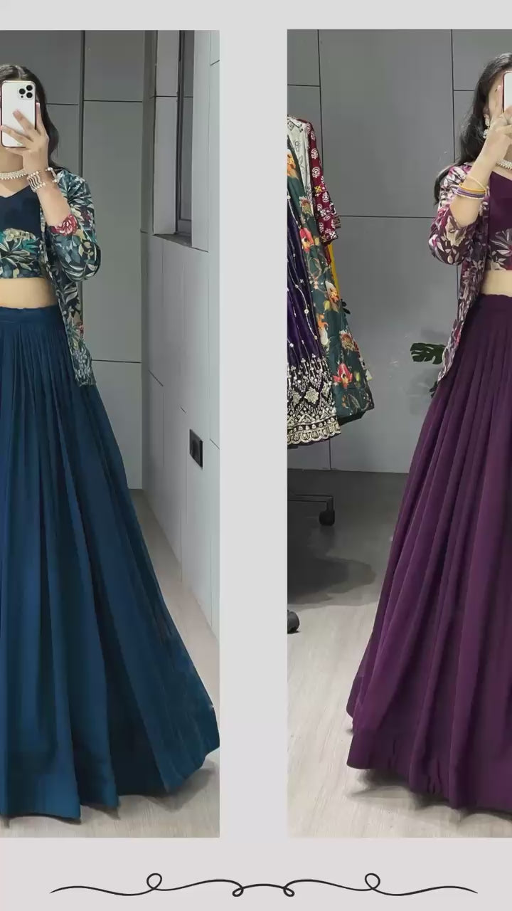 Heavy Georgette Plain Lehenga Choli
