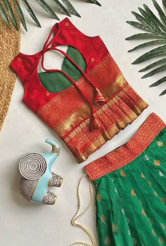 Kids Silk Blend Deisgner Lehenga Set